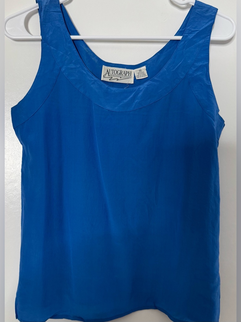 Autograph Bright Blue Sleeveless 100% Silk top size medium